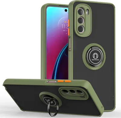 Produktbild von Moto G Stylus 5G 2022 Hülle, Ring Halter Ständer Matte Transluzent TPU Rahmen Stoßfest Schutzhülle für Motorola Moto G Stylus 5G 2022 Grün