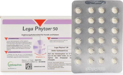 Productafbeelding van LEGA PHYTON 50 tabletten, voedingssupplement voor huisdieren (hond/kat), 24 stuks
