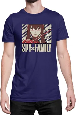 Zdjęcie produktu dla Męska Koszulka Japan Anime Manga Family Anime X Manga Spy Fan Solo Yor, Man 3XL / Ciemnoniebieski