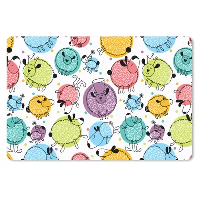 Produktbild von MuchoWow® Mauspad Mousepad Schafe - Punkte - Muster 27x18 cm - Mousepads - Maus Mat - Pad - Mausunterlage - Büroartikel - Desk Matten