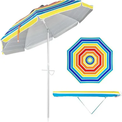 Obrázek produktu pro KOMFOTTEU plážový slunečník 200 cm, zahradní slunečník s ochranou proti slunci UV50+, skládací a lehký slunečník, balkonový slunečník s taškou, slunečník na terasu bez stojanu na slunečník