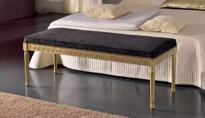Image de Assise Banc rembourré Tabouret rembourré Tissu Bois Style Designer Tabouret de pied Banc