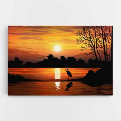 Produktbild von ARTHUB® Leinwandbild 30x40 cm, Sunset Land | Wohnzimmerdekoration, Hängende Bilder, Wanddekoration, Heimdekoration, Landschaften, Sonnenuntergang