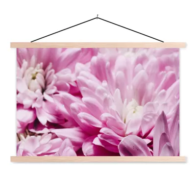 Produktbild von MuchoWow® Textilposter Blumen - Rosa - Natur 60x40 cm mit holzfarbenen Rahmen - Bilder