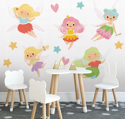 Produktbild von Kinderaufkleber Bunte Feen 125x250cm