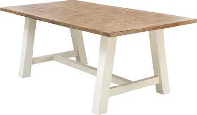 Produktbild von riess-ambiente Massiver Esstisch HAMPTONS 200cm hellbraun creme Pinienholz Esszimmertisch Tisch Konferenztisch