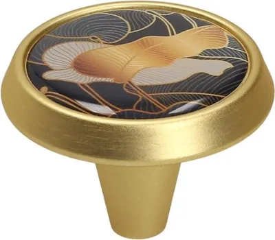 Produktbild von GU09 Knopf, gebürstetes Gold, Blatt