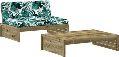 Produktbild von vidaXL 2-tlg. Garten-Lounge-Set mit Kissen Imprägniertes Kiefernholz