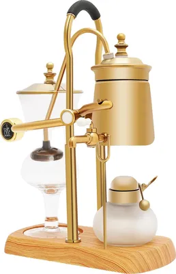 Image de Cafetière siphoïde,manuelle, design élégant, or