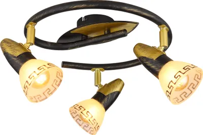Produktbild von Globo Lighting Strahler Metall goldfarben patiniert, 3x E14 R50