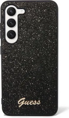 Produktbild von Guess Glitter Flakes Metall Logo Case - Tasche Samsung Galaxy S24 (czarny)
