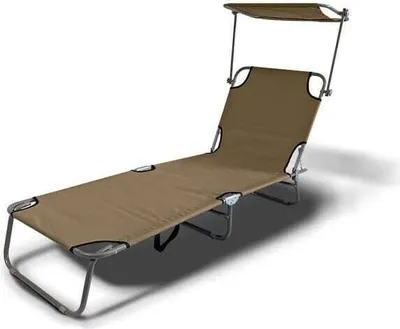 Produktbild von Sonnenliege - beige - aus Textil und Metall - ca. 186 x 54 x 24 cm