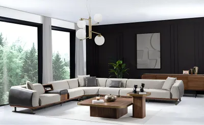 Zdjęcie produktu dla Graues Elegantes Ecksofa Wohnzimmer Polster L-Form Couch Stoffsofa