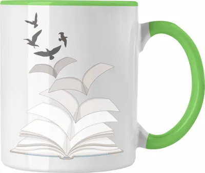 Produktbild von Trendation - Leseratte Geschenk Tasse Buch Grafik Bücher Lesen Bücherwurm Geschenk Spruch Lesen (Grün)