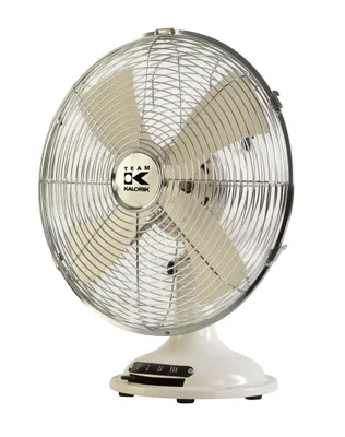Produktbild von Kalorik Retro Metall Tisch Ventilator 30cm Creme Weiß oszillierend NEU OVP*34381