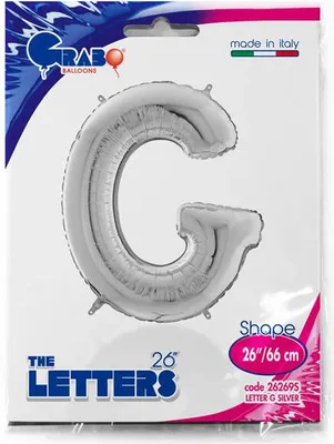 Obrázek produktu pro Fóliový balónek Písmeno G, 66 cm, stříbrný