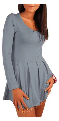 Produktbild von Damen Longshirt Minikleid Langarm mit Raffungen; Grau/S/M