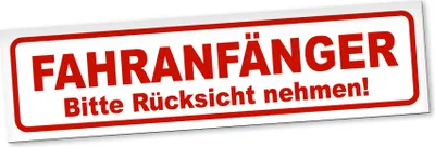 Produktbild von PantherPixel Fahranfänger Magnetschild Auto Bitte Rücksicht Nehmen Magnetfolie Geschenkidee 60 x 16 cm STANDARDFARBFOLIEN
