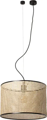 Image de Faro Mambo Noir Lampe à suspendre Lamp Rotin Abat-jour Ø450*313