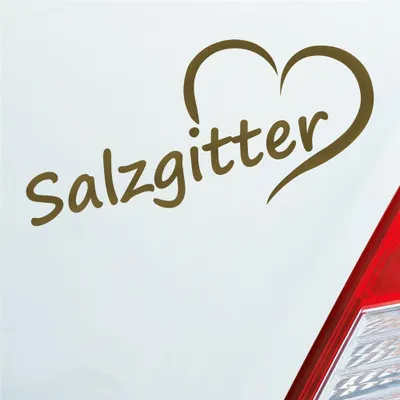Produktbild von Auto Aufkleber Salzgitter Herz Stadt City Liebe Love 17,5x8 cm Gold Sticker Heckscheibenaufkleber