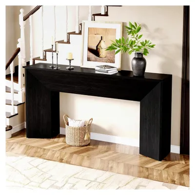 Produktbild von Konsolentisch, 160 cm langer Flurtisch hinter Sofas, schmaler Holztisch für den Eingangsbereich, moderne Akzentmöbel für Wohnzimmer und Flur, einfache Montage