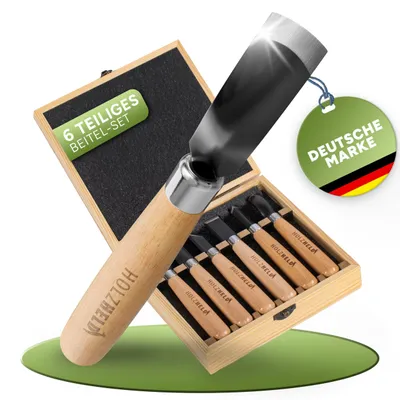 Produktbild von Ein 6-teiliges Set von Stechbeiteln und Hohleisen für die Holzbearbeitung