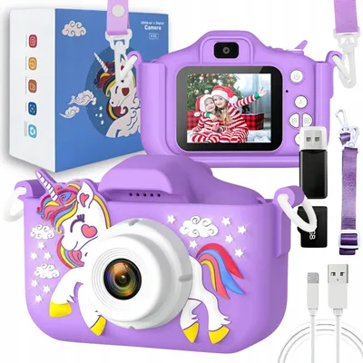 Obrázek produktu pro Kreativní digitální fotoaparát pro děti 40MP - Foto a video kamera s hrami + 32GB karta - Zábavný a vzdělávací fotoaparát pro malé fotografy