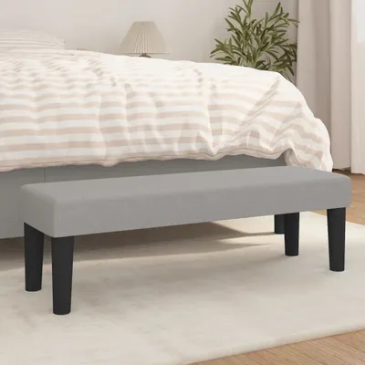 Image de The Living Store Banc gris clair 100x30x30 cm Tissu