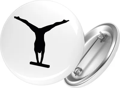 Produktbild von Huuraa Button Schwebebalken Turnen 25mm rund mit Sicherheitsnadel Ansteckbutton Geschenkidee