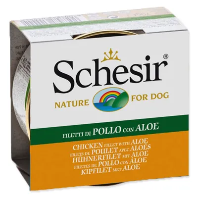 Image de Boîte SCHESIR Dog poulet + aloès en gelée 150 g