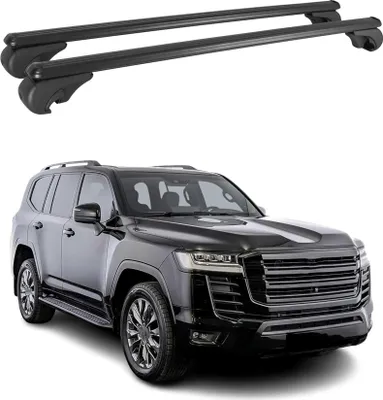 Image de Barres de toit Transversales pour Toyota Land Cruiser 2020-2021 Aluminium Noir