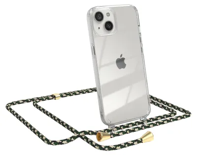 Produktbild von EAZY CASE Handykette kompatibel mit Apple iPhone 13, Handyhülle mit Umhängeband, Handykordel, Schutzhülle Clear, Band in Grün