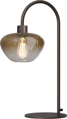 Produktbild von Schreibtischlampe Metall Glas 61 cm in Kakao Gold E27 Modern Tischleuchte