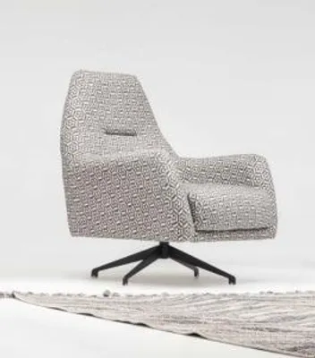 Produktbild von Sessel Wohnzimmer Ohrensessel Stoffsessel Grau Polster Einsitzer Sitz