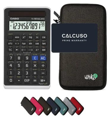 Produktbild von Casio fx-82 Solar II inkl. WYNGS Schutztasche Dunkelgrau - Wissenschaftlicher Taschenrechner - Basic Set
