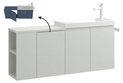 Immagine prodotto di Mobile lavabo "Ferla 110" - 110 x 22 x 45 cm - Cashmere opaco