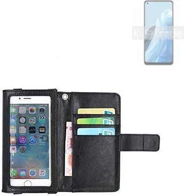 Produktbild von K-S-Trade Handy Hülle Schutz Hülle Kompatibel mit Oppo Reno7 4G Case mit Displayschutz / Schutzfolie Flip Cover Wallet case Etui Hülle schwarz