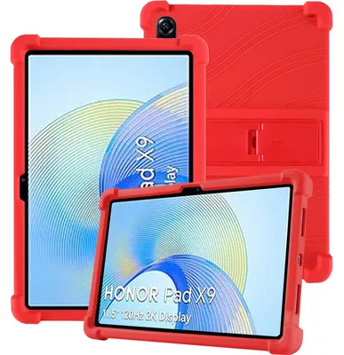 Produktbild von Tablet Hülle für Honor Pad X9 / Pad X8 Pro 11,5", Stoßfeste Weiches Silikon Schutzhülle mit Standfunktion Rot