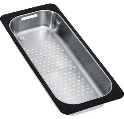 Produktbild von Franke 112.0175.520, Siebschale für Spülbecken, Freistehend, Schwarz, Edelstahl, Synthetisch, Edelstahl, 433 mm, 183 mm