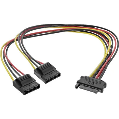 Obrázek produktu pro InLine® 29684 SATA napájecí Y-kabel, SATA samice na 2x 13,34 cm (5,25") samec, 0,3 m