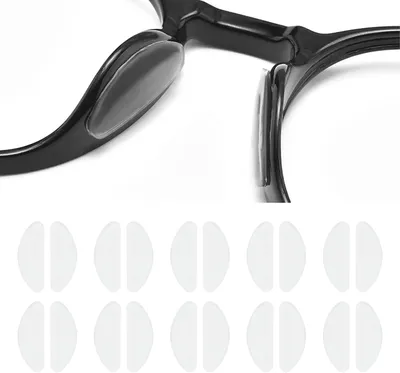 Imagen del producto de Almohadillas nasales de silicona para gafas, 10 pares, de 1 mm de grosor, transparentes, para gafas y gafas de sol