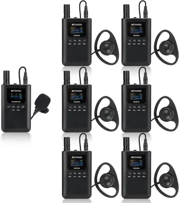 Produktbild von Retekess TT125 Tour Guide System, 2,4 G audio sprievodcovský systém s dlhou životnosťou batérie, 150 m audio popisný systém, pre cestovný ruch, prehliadky tovární, konferencie, univerzity, školenia