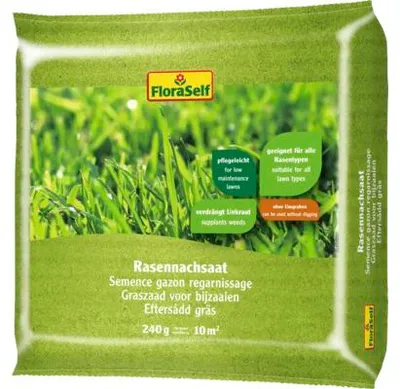 Produktbild von Nachsaatrasen FloraSelf Rasensamen 240 g für 10 m²