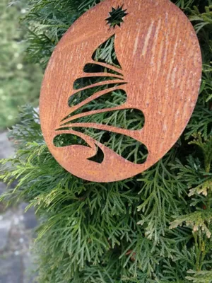 Produktbild von Edelrost Christbaumkugel Schneetanne