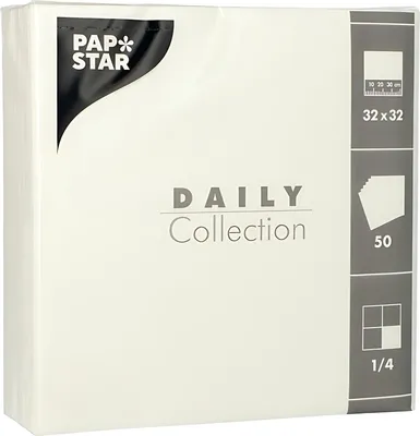 Produktbild von PAPSTAR Servietten 32 x 32 cm, unifarben, 50 Stück, weiß