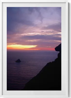Produktbild von Kopf aus Stein– Wandbild mit Rahmen – Gerahmtes Bild  – Wanddekoration – 70x100 cm –  Weiß Rahmen
