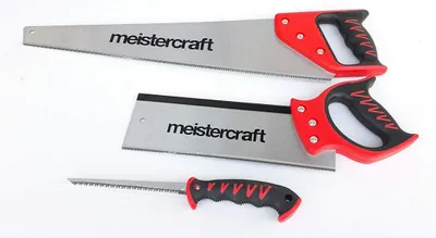 Produktbild von Meistercraft 3-teiliges Sägenset Handsäge Rückensäge Stichsäge Fuchsschwanz Säge Werkzeug