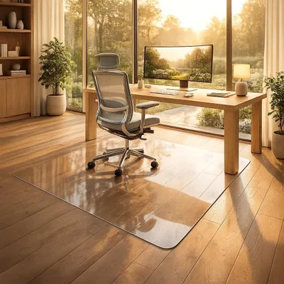 Produktbild von Bürostuhlmatte Bodenschutzmatte Transparent | Bürostuhl Unterlage für Laminat & Parkett | Chair Mat Kratzfest rutschfest für Schreibtischstuhl & Gaming Stuhl