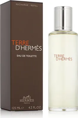 Zdjęcie produktu dla Hermes Terre d', Mężczyźni, 125 ml, Butelka do ponownego użytku, Butelka, Alcohol, Parfum (Fragrance), Aqua (Water), Limonene, Hydroxycitronellal, Ethylhexyl..., Francja