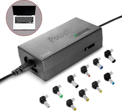 Produktbild von Eaxus® Universal Netzteil - Ladekabel für Laptop/Notebook & Weitere Geräte - 12-24 Volt, 96 Watt, mit 10 Aufsätzen